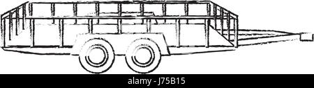 Remorque de transport de fret croquis d'expédition Illustration de Vecteur