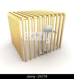 Golden cage crime prison pénale prisonnier coupable des êtres humains Les humains guy d'or Banque D'Images