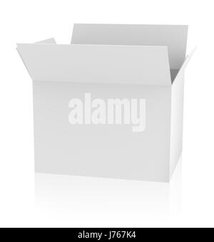 Ouvert vide boîte blanche. Le rendu 3D Banque D'Images