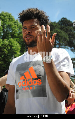 Portraits de joueur de tennis français Jo-Wilfried Tsonga Banque D'Images