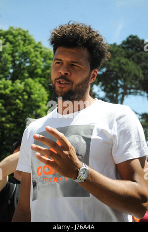 Portraits de joueur de tennis français Jo-Wilfried Tsonga Banque D'Images