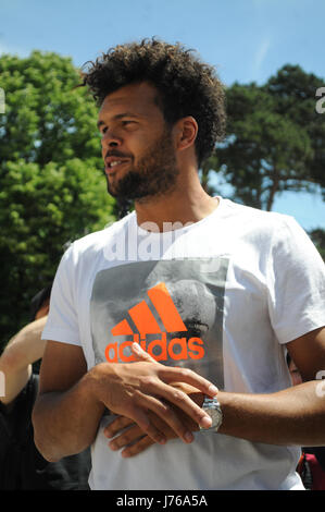 Portraits de joueur de tennis français Jo-Wilfried Tsonga Banque D'Images