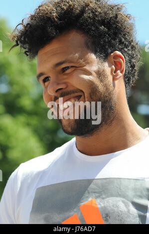 Portraits de joueur de tennis français Jo-Wilfried Tsonga Banque D'Images
