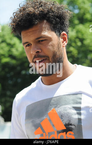 Portraits de joueur de tennis français Jo-Wilfried Tsonga Banque D'Images