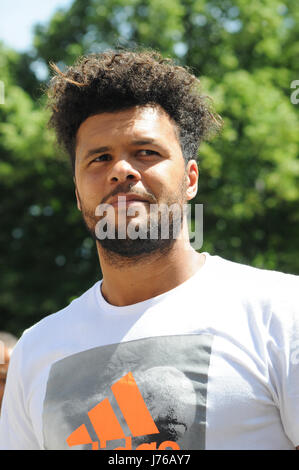 Portraits de joueur de tennis français Jo-Wilfried Tsonga Banque D'Images