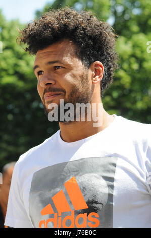 Portraits de joueur de tennis français Jo-Wilfried Tsonga Banque D'Images