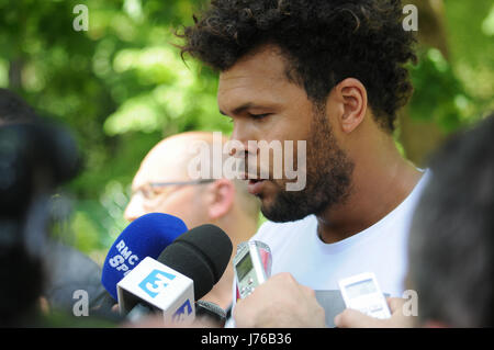 Portraits de joueur de tennis français Jo-Wilfried Tsonga Banque D'Images