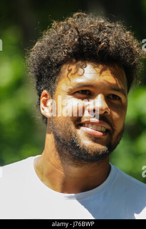 Portraits de joueur de tennis français Jo-Wilfried Tsonga Banque D'Images