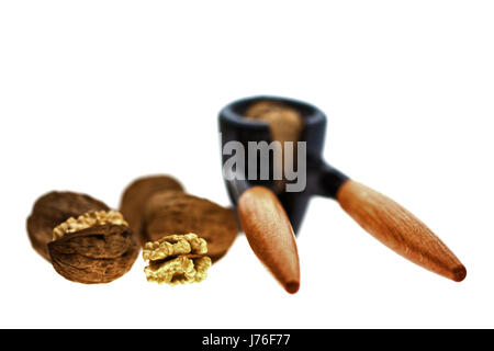 Les noix avec Casse-noisette ... Banque D'Images