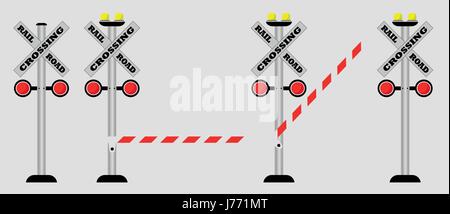 Passage de rail road Sign Vector Liiustrator Illustration de Vecteur