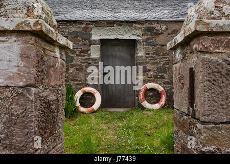 Ceintures à porte de maison en pierres sur Kintyre, Argyll and Bute Banque D'Images