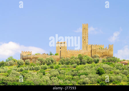 Toscane tour montagne forteresse italie chateau tour du château toscane mur ruine Banque D'Images