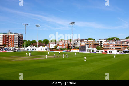 Spectateurs regardant le cricket à Sussex's home la masse à la masse dans le comté de Hove Brighton et Hove Banque D'Images