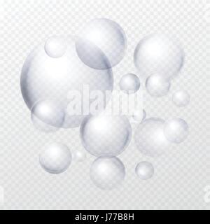 Des bulles de savon isolé sur fond transparent. Vector illustration Illustration de Vecteur