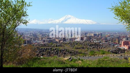 Le mont Ararat Erevan et la transcaucasie,ville,l'Arménie. Banque D'Images