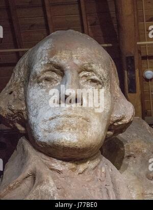 Le président George Washington sculpture utilisée comme modèle de Mount Rushmore National Memorial exposé au musée dans les Black Hills National Forest le 18 mai 2017 à Keystone, Dakota du Sud. Banque D'Images