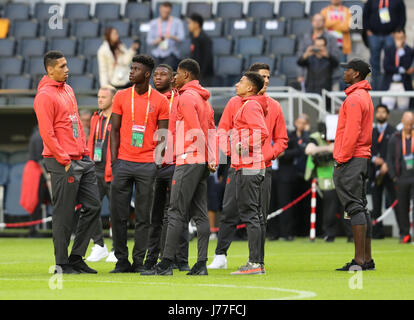 Stockholm, Suède. 23 mai, 2017. Les joueurs de Manchester United à pied autour de la Friends arena stade avant l'UEFA Europa League match final contre l'Ajax. 23 mai 2017 La Friends arena, Stockholm, Suède. Credit : Ahmad Mora/Alamy Live News Banque D'Images