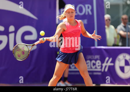 Strasbourg, France. 24 mai, 2017. Joueuse de tennis russe, Daria Gavrilova est en action au cours de sa correspondance dans le 1/8 de finale du WTA tennis internationaux de Strasbourg vs Joueur Russe Elizaveta Kulichkova le 24 mai 2017 à Strasbourg, France - ©Yan Lerval/Alamy Live News Banque D'Images