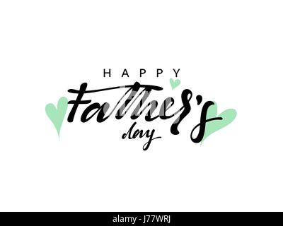 Heureux le jour de père. Calligraphie lettrage à la main. Illustration de Vecteur