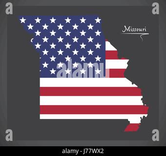 Missouri plan avec American national flag illustration Illustration de Vecteur