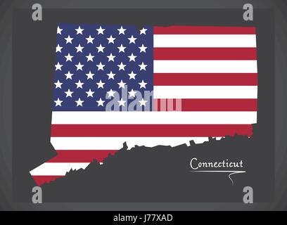 Virginia plan avec American national flag illustration Illustration de Vecteur