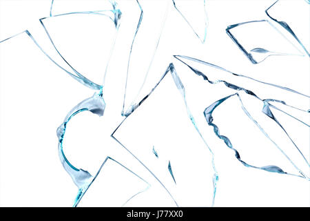 Contexte fabriqué à partir de verre cassé. Isolé avec clipping path Banque D'Images