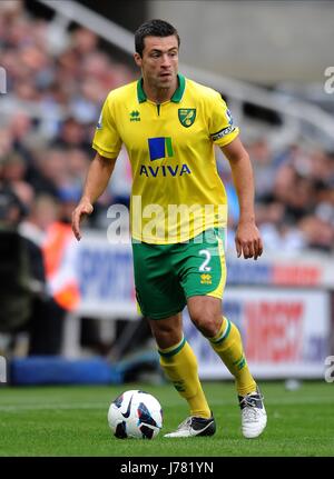 RUSSELL MARTIN Norwich City FC Norwich City FC SPORTS DIRECT ARENA NEWCASTLE ANGLETERRE 23 Septembre 2012 Banque D'Images