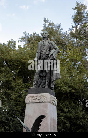 Statue de George Washington par Gyula Bezeredy dans City Park, Budapest, Hongrie. Banque D'Images