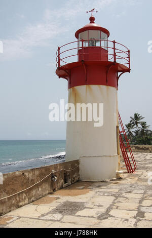 Phare de Fort Sao Sebastiao, ville de Sao Tomé, Sao Tomé et Principe, Afrique Banque D'Images