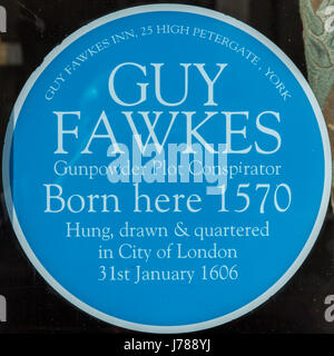 Lieu de naissance de Guy Fawkes, York en 1570 Banque D'Images