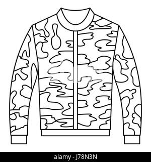 Dans les grandes lignes l'icône Paintball jacket style sur un fond blanc vector illustration Illustration de Vecteur