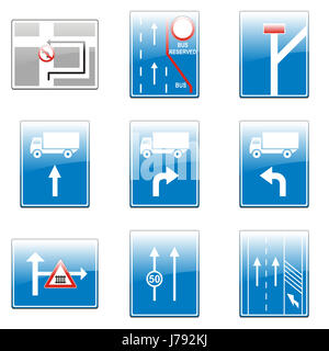 De transport du trafic européen isolé blanc caucasien icône illustration road Banque D'Images