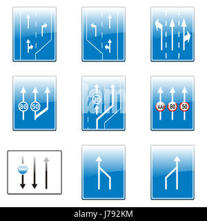 De transport du trafic européen isolé blanc caucasien icône illustration road Banque D'Images