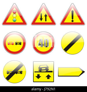 De transport du trafic européen isolé blanc caucasien icône illustration road Banque D'Images