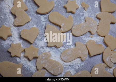 Faites les biscuits de Noël eux-mêmes Banque D'Images