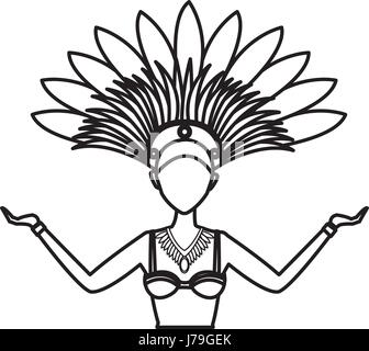 Cartoon femme danseuse samba carnaval du Brésil Illustration de Vecteur