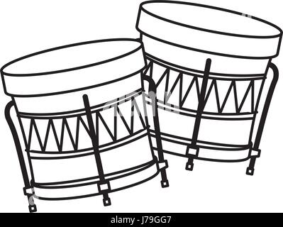 Samba Batucada brésilienne musique instrument tambour Illustration de Vecteur