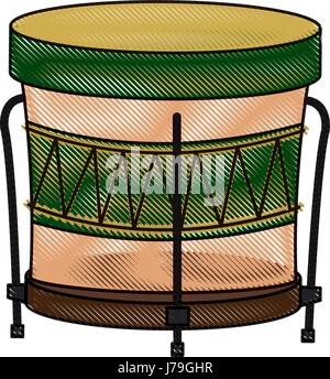 Samba Batucada brésilienne musique instrument tambour Illustration de Vecteur