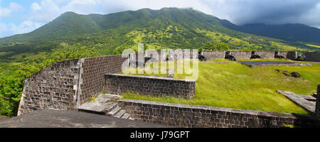 National de la forteresse de Brimstone Hill soufre base mont misère historique assemblage Banque D'Images