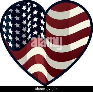 Coeur de Nice avec l'intérieur du drapeau usa Illustration de Vecteur