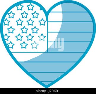 Coeur de Nice avec l'intérieur du drapeau usa Illustration de Vecteur
