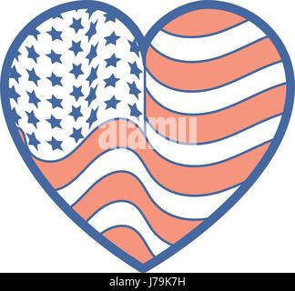 Coeur de Nice avec l'intérieur du drapeau usa Illustration de Vecteur