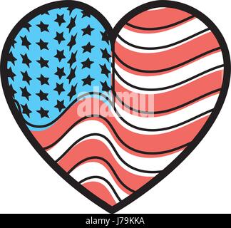 Coeur de Nice avec l'intérieur du drapeau usa Illustration de Vecteur