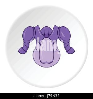 Armure de hockey dans l'icône cartoon style isolé sur fond cercle blanc. Symbole Sport vector illustration Illustration de Vecteur