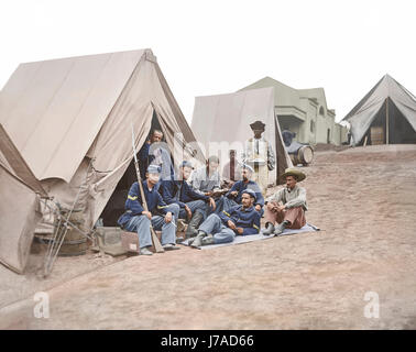 71e d'infanterie de New York à Camp Douglas pendant la guerre civile américaine. Banque D'Images