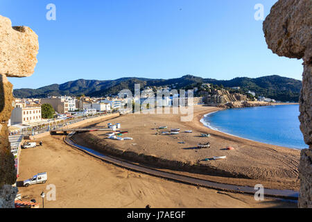 Espagne, Catalogne, Costa Brava, Tossa de Mar, vue de la Vila Vella ou de la vieille ville Banque D'Images