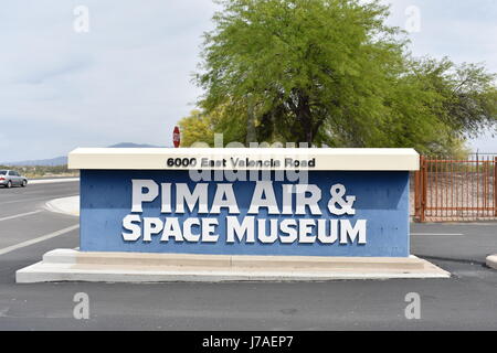 Arizona, APR 9 : Entrée de la PIMA Air & Space Museum on APR 9, 2017 at Arizona, États-Unis Banque D'Images