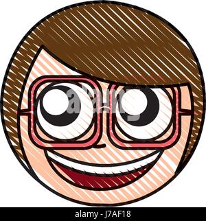 Nerd femelle caractère avatar Illustration de Vecteur