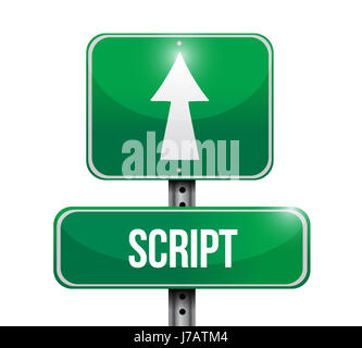 Plaque de rue script illustration design concept isolated over white Banque D'Images