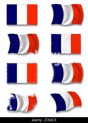 Drapeau france drapeau france national national pictogramme Pictogramme coup Banque D'Images